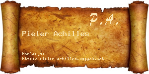 Pieler Achilles névjegykártya